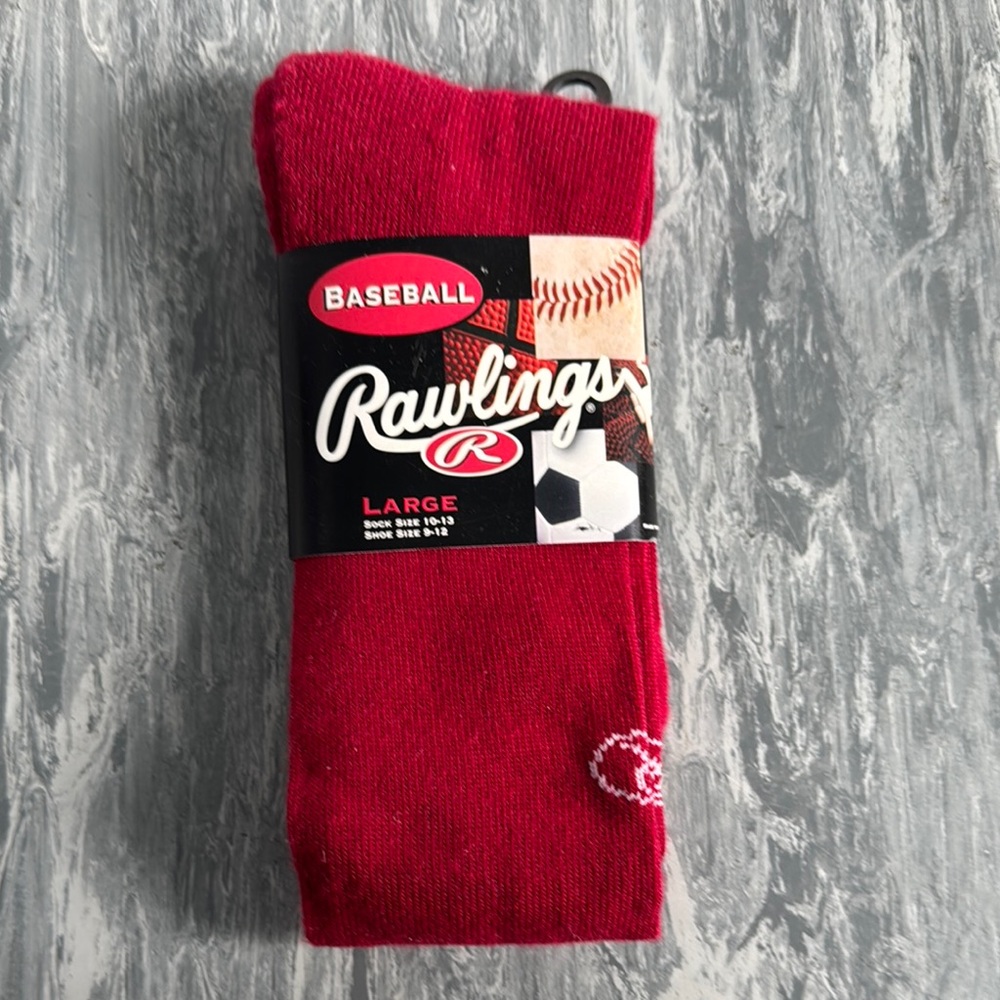 💜3/$15 Rawlings Men's Red Baseball Socks
